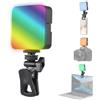 Camnoon Luce video RGB tascabile LED Luce di riempimento 3200K-6500K Luce per videoconferenza dimmerabile per computer Tablet Smartphone DSLR Fotocamera Batteria integrata con clip per schermo