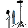 VMDVBNA Treppiede Treppiede con rotazione automatica, luce di riempimento Bluetooth for supporto for telefono, bastone for selfie wireless per Esterni(With Two Light)
