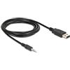 Delock 1,8 m USB 2.0-A/2,5 mm Nero - interfaccia cavo adattatore (USB 2.0-A, 2,5 mm, connettore maschio/maschio 1,8 m, nero)