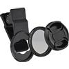 Andoer 37MM Professional Smartphone CPL Filter Set Clip-on Circular Polarizer Lens with Universal Phone Clip Lens Protector for Smartphone Photography