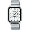Casio MTP-M305D-7A2VDF - Orologio da uomo, al quarzo, con fasi lunari, in acciaio inox