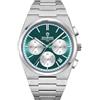 FORSINING Orologio da uomo analogico al quarzo, alla moda, orologio da polso per uomo, in acciaio inox, impermeabile, cronografo, orologio casual, datario, verde