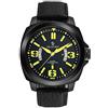 HAONB Orologio Uomo Casual Orologio Da Uomo Impermeabile Luminoso Con Funzione Calendario, Cintura Nera Con Disco Verde Fluorescente
