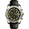 TONSHEN Fashion Orologi da Polso da Uomo Calendario Cronometro Acciaio Inossidabile Cassa e Pelle Casual Analogico Quarzo Orologio (Giallo)