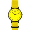 BARBOSA NORD SUD EST Barbosa - Orologio Sportivo Slim Giallo - con Cinturino in Nylon Giallo Fluo - Minimale - Unisex