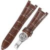 ROUHO 25mm Cinturino Regolabile Vera Pelle, Bracciale Morbido Flessibile per Patek Philippe Nautilus 5711 5712G-Marrone + Argento Fibbia