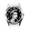 TAPORT Orologio rotondo in pelle bianca per i fan dei Queen E2, bianco, Retrò