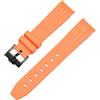 ROUREOX Cinturino in Gomma 20mm Accessorio Polso di Ricambio per Uomo per Rolex Oyster Perpetual GMT-Master II-Fibbia Arancione + Nero