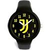 PRESTIGE & DELUXE Orologio da polso Lowell One kid Juventu Bianconeri Cinturino in silicone nero - Quadrante 34 mm nero giallo in confezione + portachiave calcio