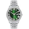 ICEDIAMOND Moda Colorato Quadrante Romano Ghiacciato Orologio Da Polso Full Bling CZ Diamante Calendario Al Quarzo Orologio per Uomo Donna (W-Green)