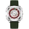 MASTOP Roulette Wheel, orologio da uomo, quadrante girevole, poker quadrato, cinturino in gomma siliconica, orologio unico creativo e attraente da uomo, verde