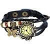 JewelryWe Orologio a Quarzo Bracciale in Pelle da Donna Ciondolo a Forma di Foglie