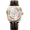 LOBINNI Orologio da uomo quadrato, automatico, meccanico, analogico, con calendario, di lusso, stile casual, Rosa-bianco-L, Meccanico