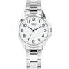Q&Q Orologio da uomo in acciaio inox, 3 bar, analogico, al quarzo, C36A-005PY, argento, Classico