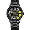 ROSSOM Men Watch Fashion Car Wheel Watches Men Luxury Sports Waterproof Quartz Wrist Watches Men Business Stainless Steel Wheel Hub Watches