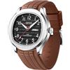 Forrader Orologio da polso da uomo, elegante, in silicone, impermeabile, sportivo, casual, analogico, al quarzo, con data luminosa, Caff, Cinturino