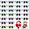 NBEADS 24 paio Adesivo Occhi In Feltro Da 12 colori per Lavori Artigianali, 2.5cm Peluche per Realizzare Occhi Occhi In Feltro Ciglia Grandi Occhi All'Uncinetto per Animali All'Uncinetto Fai Da Te