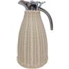 SXYMTSW 1,5/2 l Caraffa Termica in Rattan con Corpo in Intrecciato，Semplice Caraffa per caffè，Portatile Brocca Termica in Acciaio Inossidabile，Elegante e Resistente(Size:1.5 Litre/50 Oz,Color:Beige)
