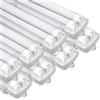 Sonnewelt Reglette LED per garage 150cm Illuminazione LED impermeabile 8 unità 24W 4800LM IP65 2xT8 Tubo Reglette LED impermeabile, Bianco neutro 4000K Plafoniera per garage, officina, sottotetto