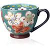 Awanber Tazza da Caffè in Ceramica, Awanber Tazza da Tè e Caffè Fatta a Mano con Fiori 450ml - I Migliori Regali di Natale di Compleanno per Amica - Regali per la Festa Della Mamma per Mamma, Moglie - Azzurro