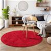 SIMPEX Tappeto Shaggy Rotondo 160 cm Rosso, tappeto rotondo moderno e morbido, ideale per soggiorno o camera da letto