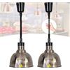BOVDC Lampada Riscaldante per Alimenti, Lampade Scaldavivande Cucina 19 cm/25 cm, Lampade Riscaldanti Cucina Ristorante Regolabile, 250W Sospeso Lampada Scalda Piatti Ristorante (A-25cm,2 Pezzi)