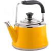 TimoBifu Bollitore da tè giallo con fischio, in acciaio inox, bollitore per acqua bollente, caffettiera, piano cottura a gas (2 l)