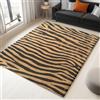 Generic Tappeto 120 x 170 cm lavabile Animali Strisce Zebrate Tappeto moderno antiscivolo per camera da letto, soggiorno ufficio decorazione Marrone Tappeto stampato antiscivolo a pelo corto