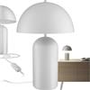 tectake® Lampada da Tavolo Retrò, Lampada Comodino Design Classico in Acciaio, Lampada da Tavolo Vintage con Illuminazione Indiretta, 40W, Ideale per Comodino e Scrivania - Biancvo