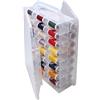 Chemlliy Organizer da cucito a 46 scomparti, scatola portaoggetti a doppia faccia, in plastica trasparente, organizer portatile per fili da ricamo e cucito, filo da ricamo, artigianato, piccoli