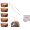 ARCOBALENO PARTY Kit Stampo Panettone Basso 5 Pz da 500 gr + Spillone Panettone + Sacchetti Alimentari 5pz Pirottini Panettone di Carta Ondulata in Pura Cellulosa Resistente al Calore 220°C