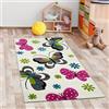 CARPETIA Tappeto a farfalla colorato per la camera dei bambini - Adatto per allergici - colore crema, 80 x 150 cm