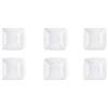 Excelsa Eclipse Set 6 Piatti Fondi Quadrati, Ceramica, Bianco