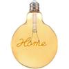 GASIASHOP SRL UNIVERSO G125-HOME LAMPADINA E27 FILAMENTO LED SCRITTA HOME 4W GLOBO G125 VETRO AMBRATO 2500K