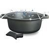 RISOLI' Risoli Casseruola 2 Manici BLACKplus® Alluminio PRESSOFUSO Antiaderente El Diamant Ultra Resistente FRYPAN Made Italy Cm 20 + Presine SiliconeÂ