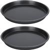 Uadme Teglia per pizza profonda, 2 teglie antiaderenti per pizza in acciaio al carbonio addensato Teglia da forno circolare per la cucina di casa Pizza fatta a mano(10inch)
