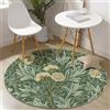 Generic Tappeto Rotondo 90 Cm Resistente E Lavabile Con Natura Fiori Foglie - Morbido E Confortevole Colore Verde Per Soggiorno Studio O Cameretta Dei Bambini