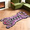 YuuFaa Tappeto trapuntato, motivo tigre tibetana, per soggiorno, morbido, divertente, estetico, lavabile, con retro in TPR antiscivolo, decorazione per la casa, 1,5 x 0,9 m (viola)