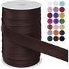 LEREATI Sbieco per Bordare 25mm x 50m Fettuccia in Raso Nastri in Sbieco per Cucito a Doppia Piega, Nastro per Tappezzeria per Cucito Bunting Cucitura Trapuntatura Orlatura (Caffè Scuro)