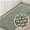 LINGKY Tappeto Bagno Ciniglia Tappetino da Bagno Alta densità e Assorbente In Microfibra Shaggy Tappeto da Bagno Antiscivolo ad Asciugatura Rapida Lavabile (Ciano,150 x 50 cm)