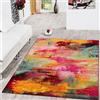 TT Home Tappeto Salotto Moderno Soggiorno Pelo Corto Moderno Motivo Astratto Colorato, Colore:Multicolore 2, Dimensione:80x150 cm