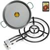 COMBOI - Paellero a gas butano 60 cm, paellera 70 cm e libro di ricette digitale, bruciatore a gas a tre rostri.