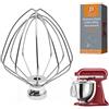 PQPO K45SS - Frusta a 6 fili in acciaio inossidabile per mixer Kitchen Aid con testa inclinabile, ciotola da 4,5-5 litri, frusta per uova pesanti