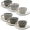 LEONARDO LUXURY HOME DESIGN Set 6 Pezzi Namy Cup Tazze da Caffè con Piattini 90 ml Porcellana Finitura Liscia e Raffinata Elegante Idea Regalo (6 Tazze+6 Piattini)