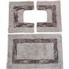 HOME ZEN HOUSEHOLD LINEN Set di tappeti da bagno JULIETTE, 3 pezzi, 100% cotone idrofilo superassorbente, 1 tappetino 47x78 cm + 2 tappetini 47x38 cm scendi bidet e scendi water (BEIGE)