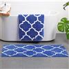 TOPCHANCES Tappetini da Bagno 2 Pezzi Tappetini da Bagno Antiscivolo, Assorbenti in Microfibra Tappeto da Bagno Lavabile in Lavatrice (Blu, 45 * 65cm,45 * 120cm)