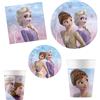 Tresorí Kit Party Tavola realizzato per Disney Frozen II Wind Spirit per 16 persone (52 pezzi: 16 piatti Ø23cm, 16 bicchieri ml 200, 20 tovaglioli)