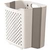 VRTYVEYBB Cesto portabiancheria da parete, grande capacità, pieghevole, soluzione in plastica per vestiti e articoli per la casa (metri bianchi)