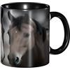 Bryptxztxt Divertente tazza in ceramica bicolore con due cavalli, 325 ml, interno colorato, tazze da caffè in ceramica bicolore per casa e ufficio
