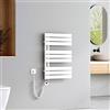 EMKE Scaldasalviette elettrico con elemento riscaldante wifi termostatato,762x500mm 400W，Pannello asciugamano elettrico con asta di riscaldamento con timer, Bianco